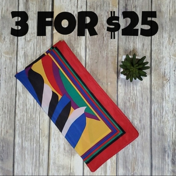 Multicolored Modern Abstract Design Scarf - Picture 2 of 7